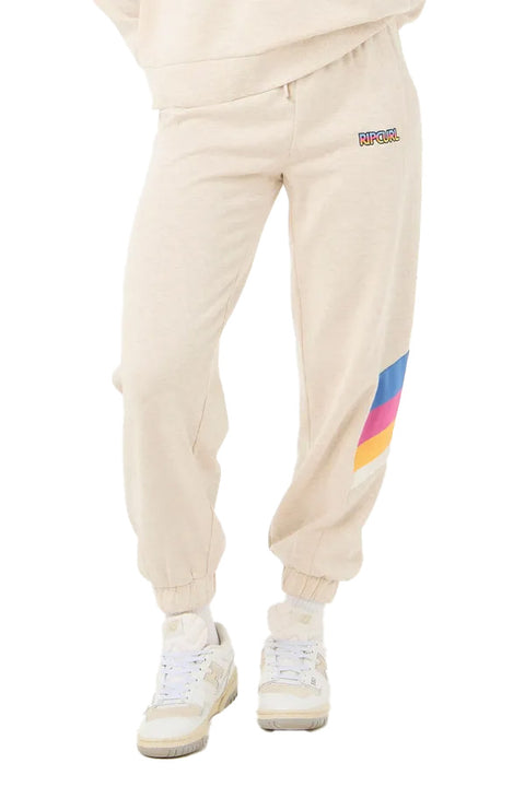 Rip Curl Las Dalias Track Pants - Oatmeal Marle- Front