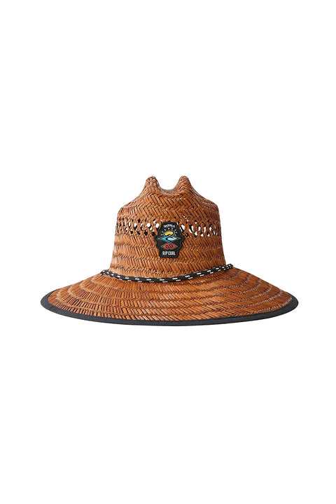 Rip Curl Logo Straw Hat - Brown- Front view