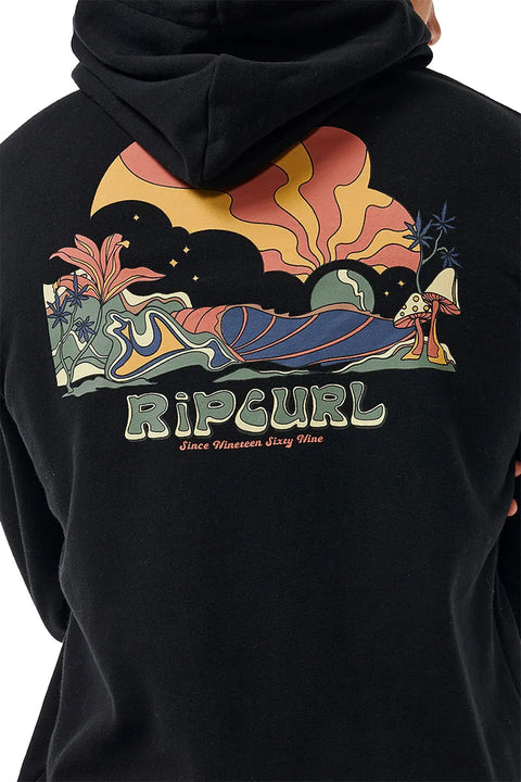 Rip Curl Mason Pipeliner Hoodie - Black - Closeup
