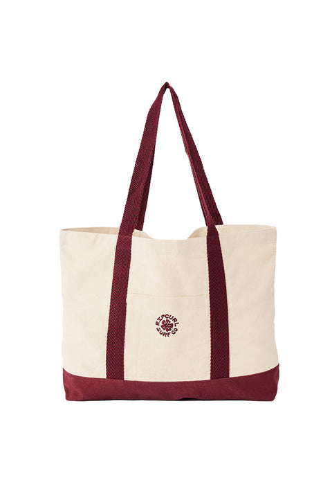 Rip Curl Mixed Logo 25L Tote - Natural / Plum- Front