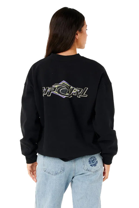 Rip Curl Neon Diamond Heritage Crew - Black- Back