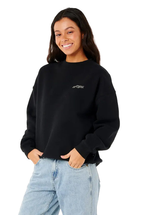 Rip Curl Neon Diamond Heritage Crew - Black- Front