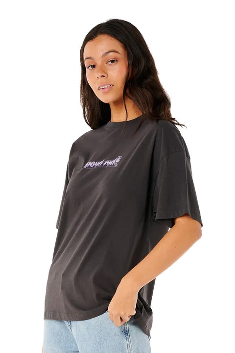 Rip Curl Neon Isles Heritage Tee - Washed Black- Side