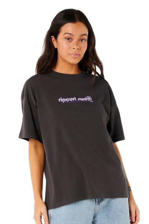 Rip Curl Neon Isles Heritage Tee - Washed Black- Front