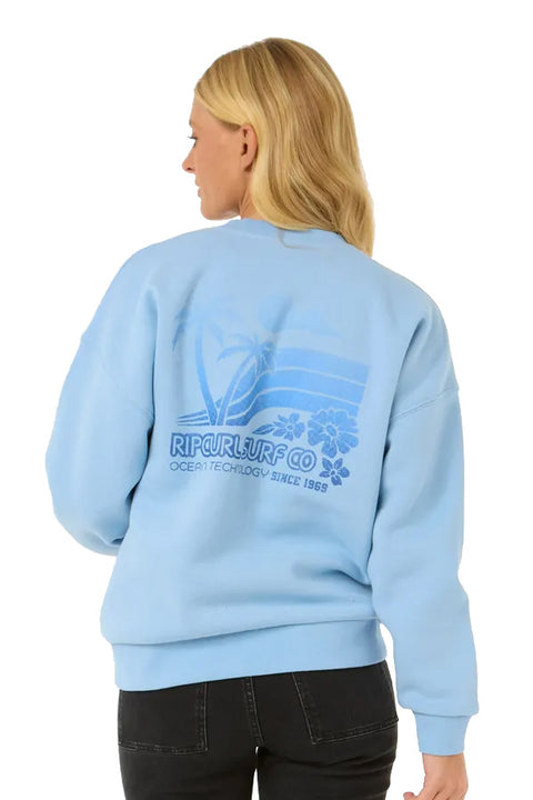Rip Curl Ocean Tech Heritage Crew - Mid Blue- Back