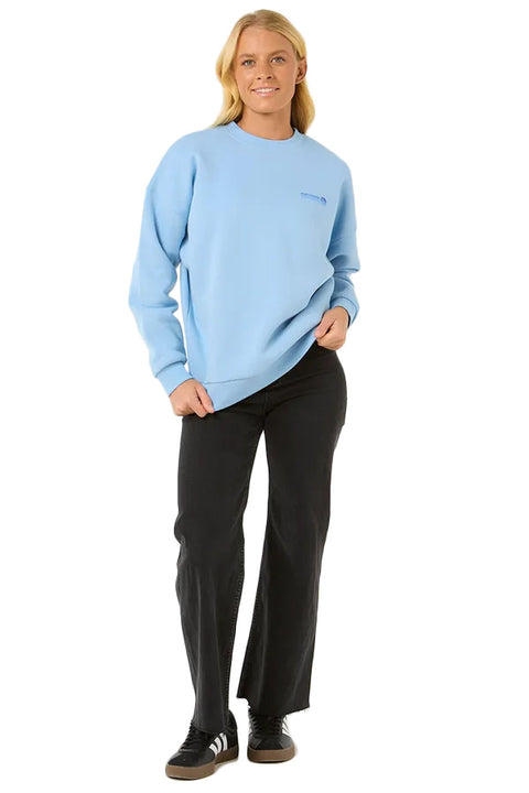 Rip Curl Ocean Tech Heritage Crew - Mid Blue- Full model view