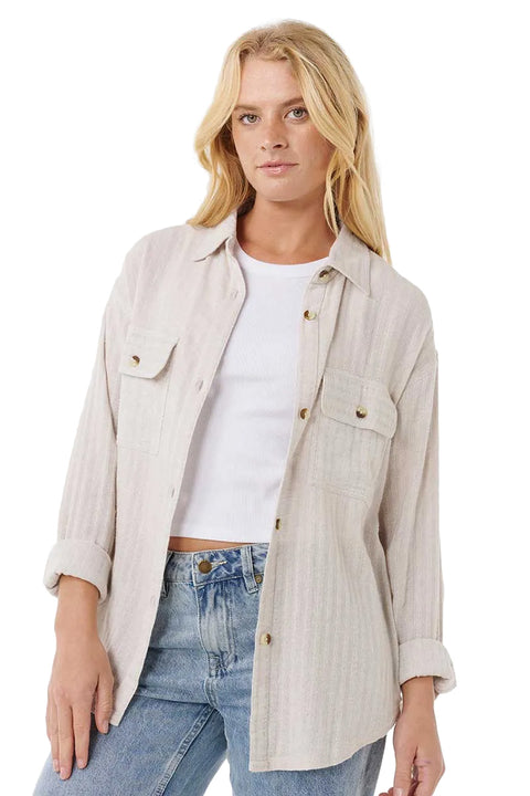 Rip Curl Oceanic Texture Shacket - Moonbeam