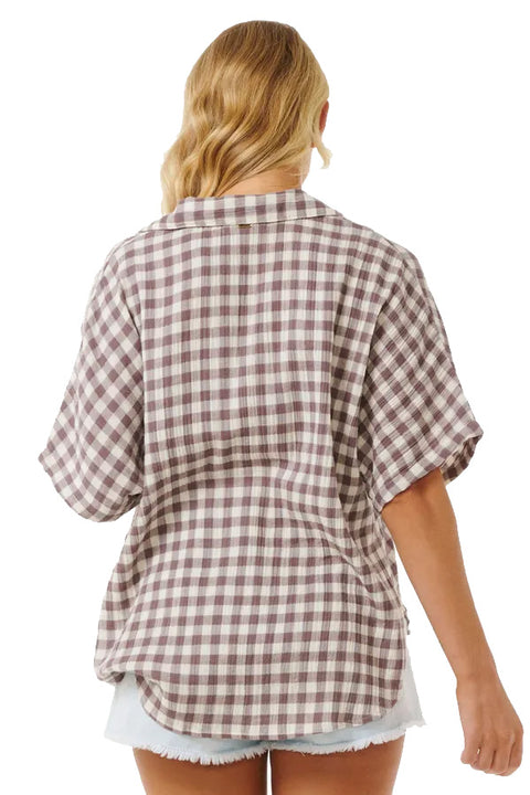 Rip Curl Premium Surf Check Shirt - Eggplant- Back