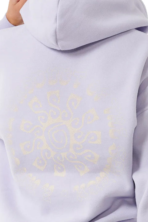 Rip Curl Quest Heritage Hoody - Dusty Lilac- Close up on graphic
