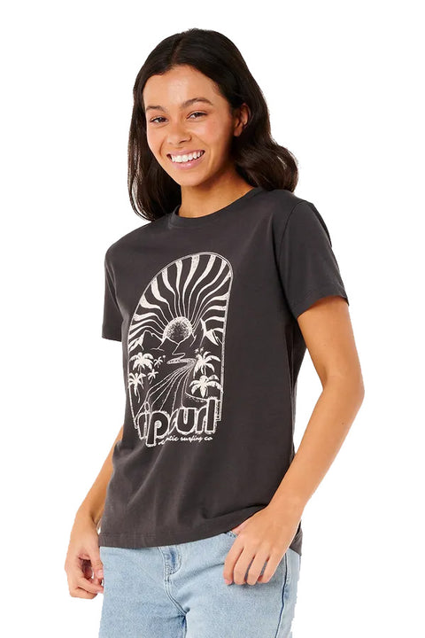 Rip Curl Radiant Standard Tee - Washed Black- Side