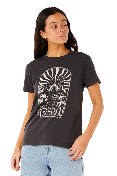 Rip Curl Radiant Standard Tee - Washed Black- Front