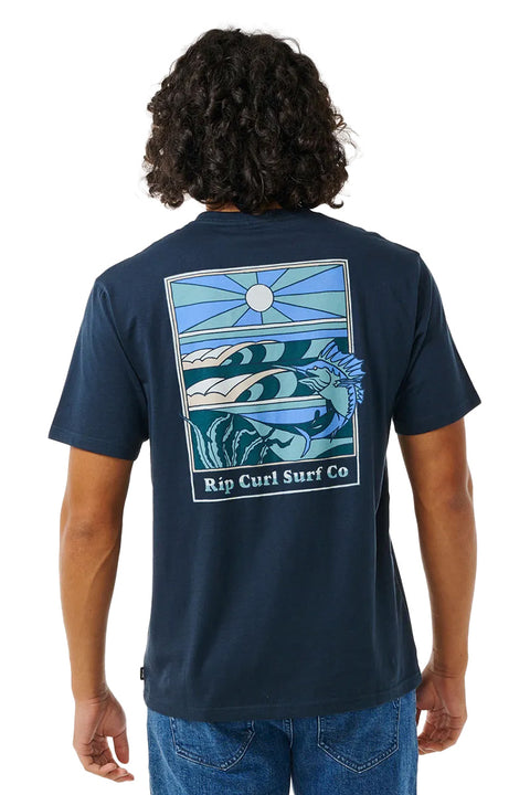 Rip Curl Reel It In Tee - Dark Navy- Back view