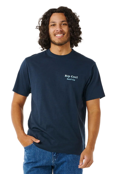 Rip Curl Reel It In Tee - Dark Navy- Front view