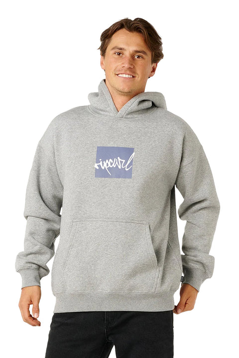 Rip Curl Rip Script Icon Hood - Grey Marle- Front