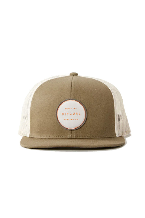 Rip Curl Routine Trucker Hat - Light Olive- Front view