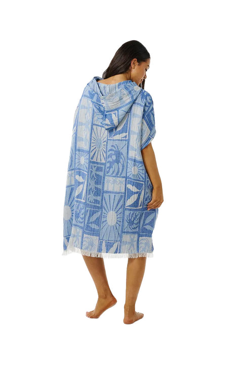 Rip Curl Santorini Sun Hooded Towel - Blue- Back