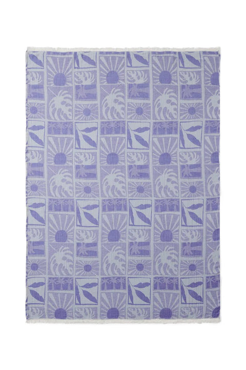 Rip Curl Santorini Sun Jumbo Towel - Blue- Bottom view