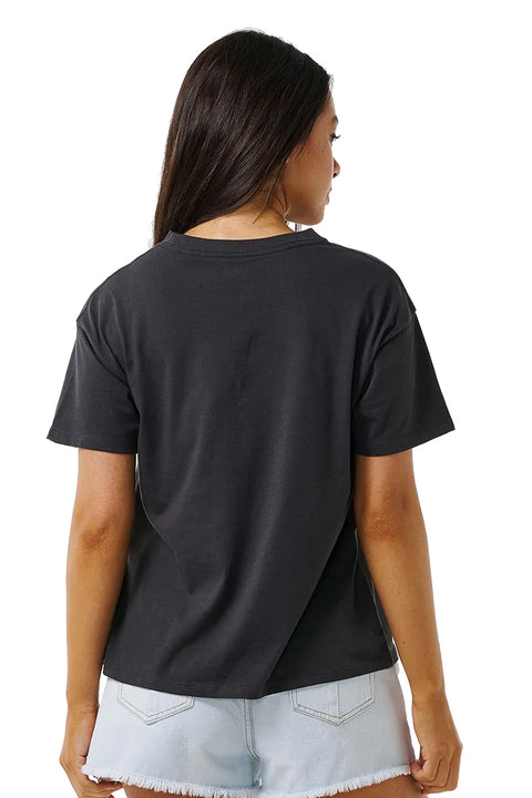 Rip Curl Santorini Sun Relaxed Tee - Washed Black- Back view
