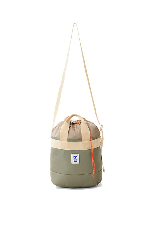 Rip Curl Search Drawstring Bag - Taupe- Front with strap up