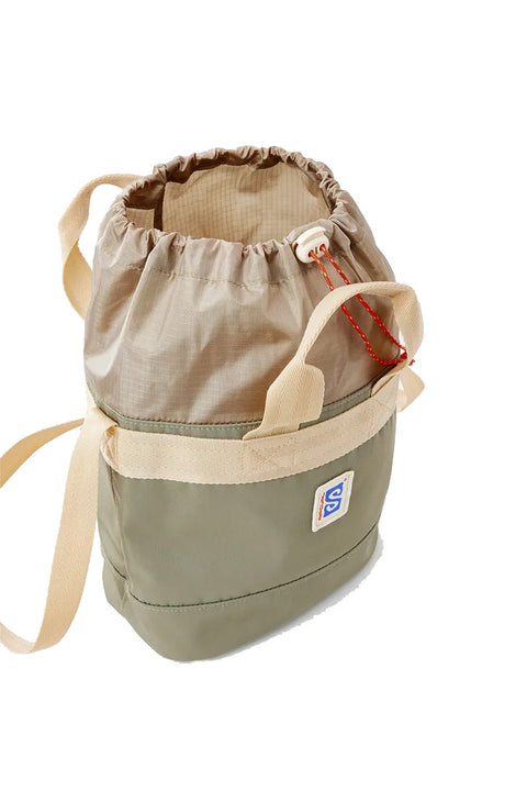 Rip Curl Search Drawstring Bag - Taupe- Close up on top open
