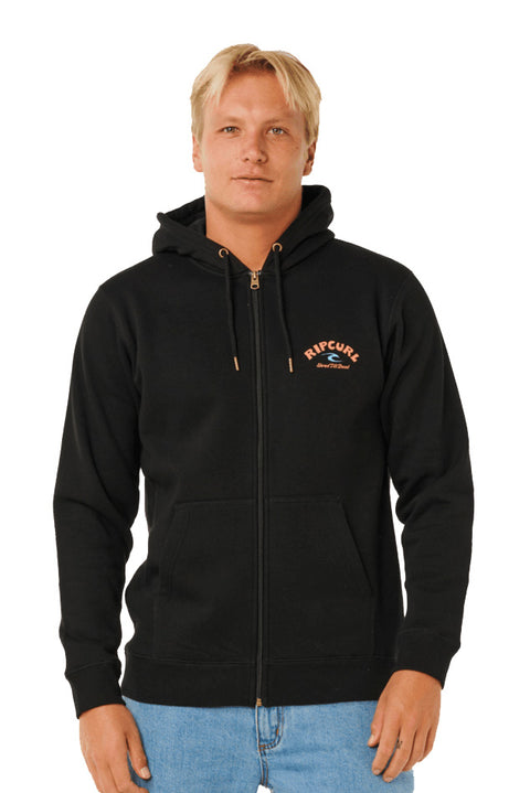 Rip Curl Shred Zip Thru Fleece - Black- Front