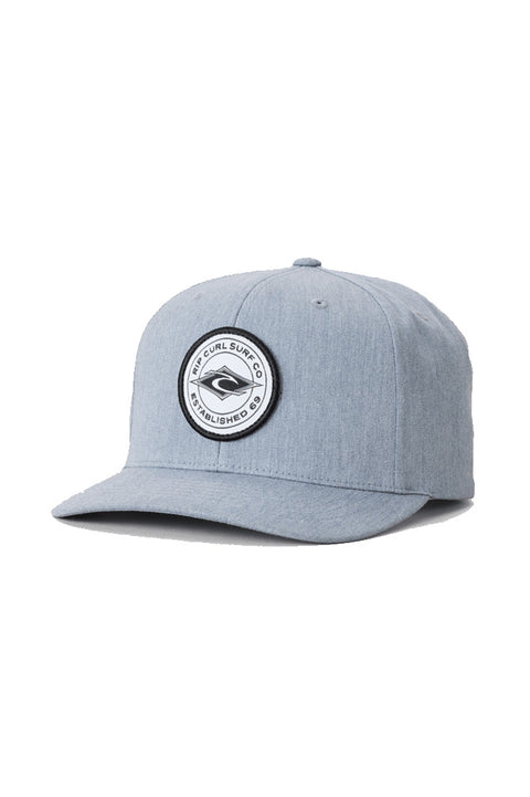 Rip Curl Stapler Snapback Cap - Grey Heather- Front