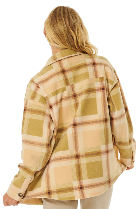 Rip Curl Sun Club Flannel Shirt - Khaki - Back