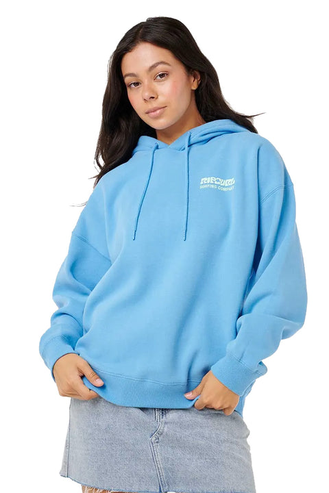 Rip Curl Surf Puff Heritage Hoodie - Azure Blue- front