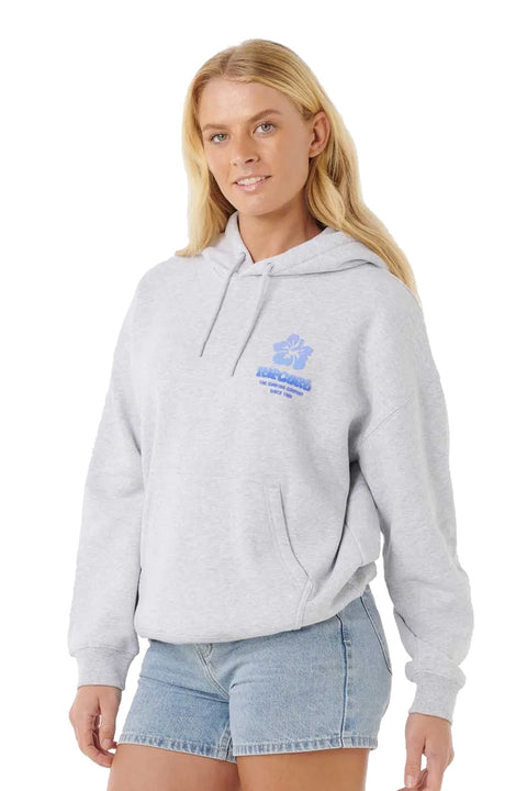 Rip Curl Surf Puff Heritage Hoodie - Grey Marle - Side