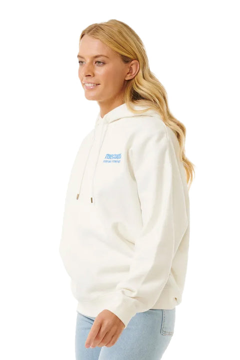 Rip Curl Surf Puff Heritage Hoody - Bone / Bright Blue- Side