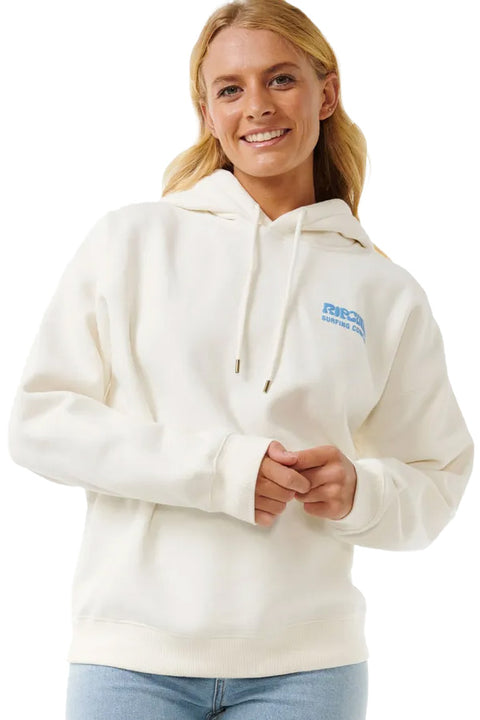 Rip Curl Surf Puff Heritage Hoody - Bone / Bright Blue- Front