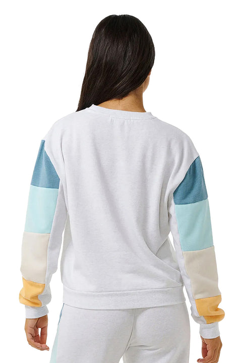 Rip Curl Surf Revival Cut And Sew Crew - Grey Marle- Back view