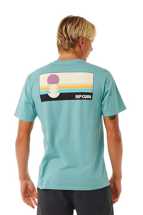 Rip Curl Surf Revival Peaking Tee - Dusty Blue - Back