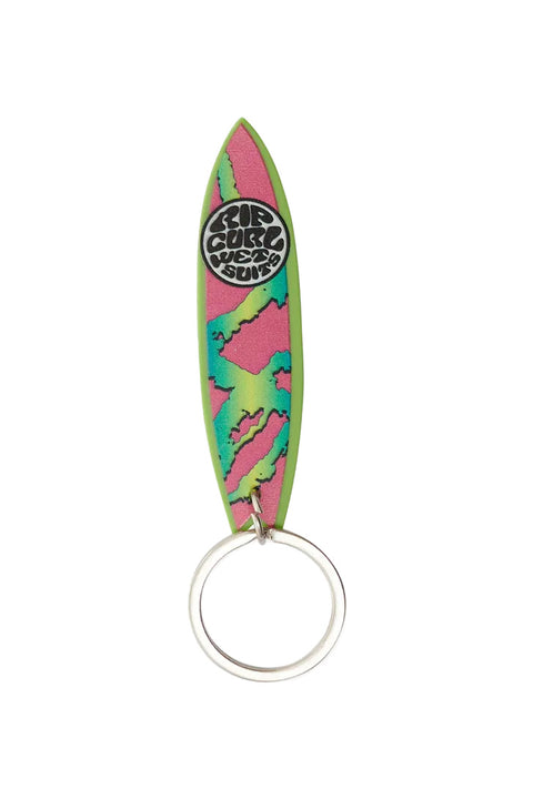 Rip Curl Surfboard Keyring - Green / Pink / White- Front