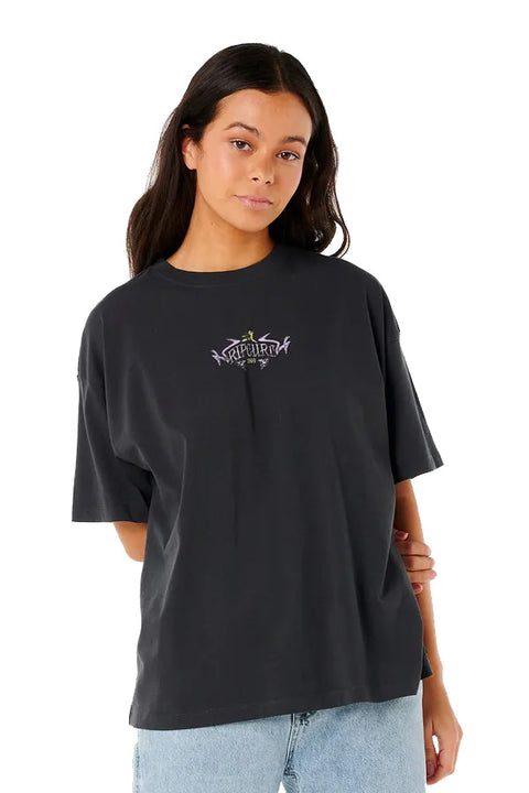 Rip Curl Tour Heritage Tee - Washed Black- Front