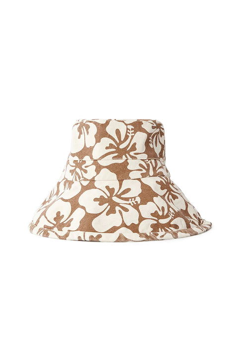 Rip Curl Tres Cool UPF Sun Hat - Brown / Off White- Back