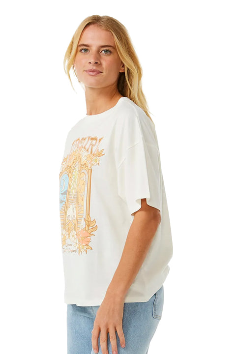 Rip Curl Tropical Tour Heritage Tee - Bone - Side