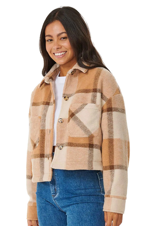 Rip Curl Tropics Check Jacket - Light Peach - Side