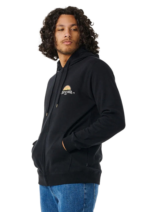 Rip Curl Tubed And Hazed Zip Through Hoodie - Black- Side