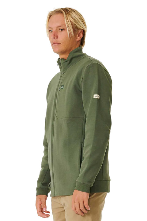 Rip Curl VaporCool Zip Through Crew - Dark Olive - Side