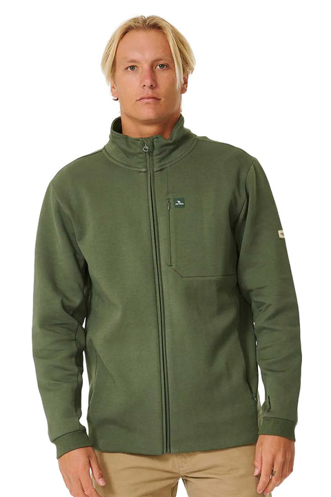 Rip Curl VaporCool Zip Through Crew - Dark Olive