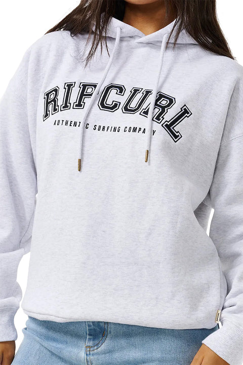 Rip Curl Varsity Hoodie - Grey Marle / Black - Front