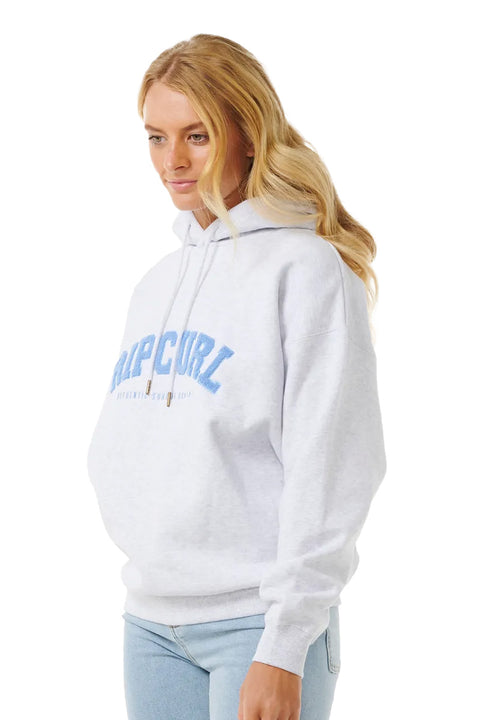 Rip Curl Varsity Hoodie- Grey Marle/Mid Blue- Side