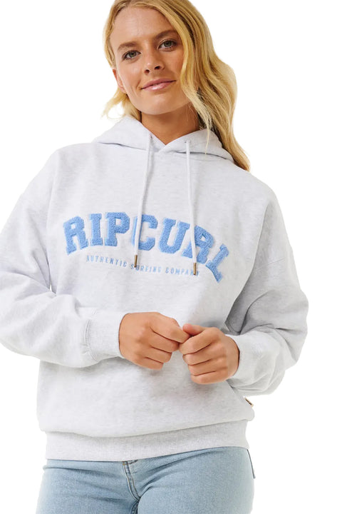 Rip Curl Varsity Hoodie- Grey Marle/Mid Blue- Front