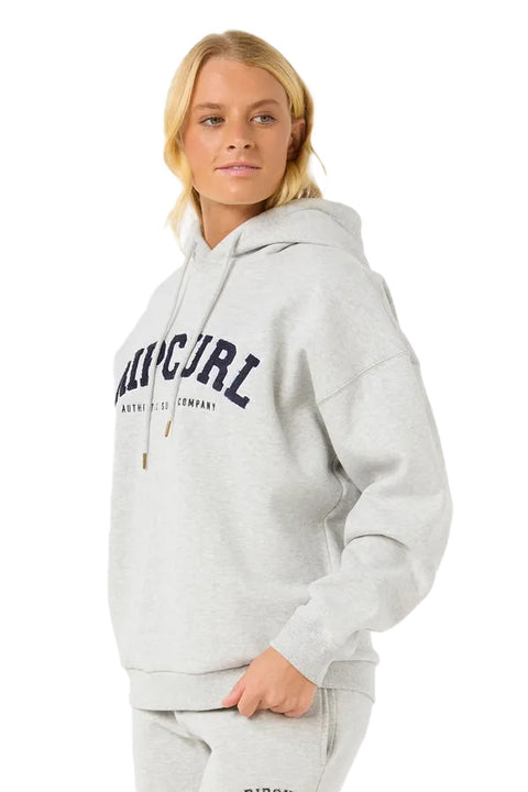Rip Curl Varsity Hoodie - Grey Marle / Navy - Side