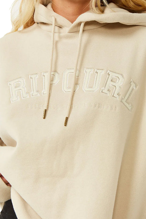 Rip Curl Varsity Hoodie - Natural - Closeup
