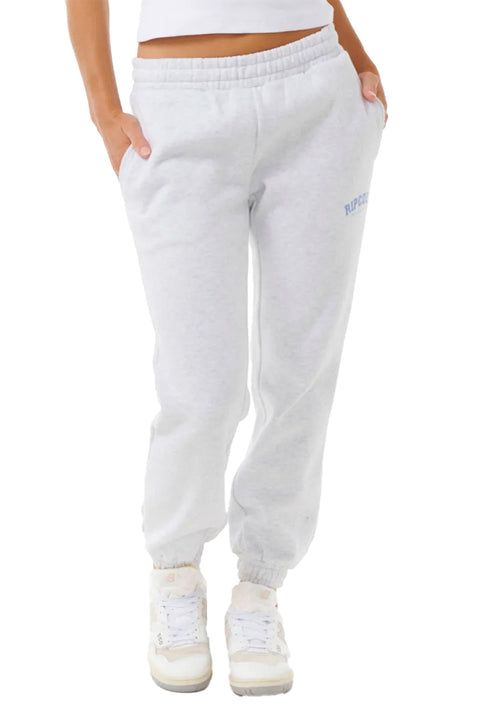 Rip Curl Varsity Pants- Grey Marle/Mid Blue- Front