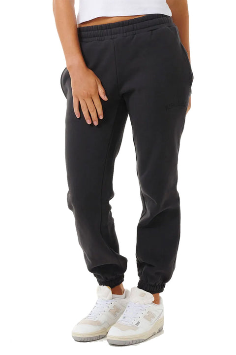 Rip Curl Varsity Pants- Washed Black/ Black- Side