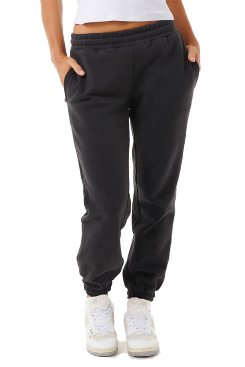 Rip Curl Varsity Pants- Washed Black/ Black- Front
