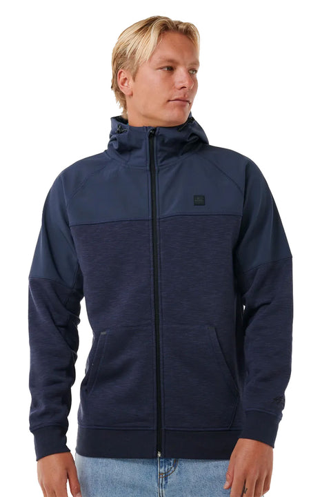 Rip Curl Viral Anti Series Zip Through Hooded Fleece - Purple Night- Front